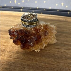 .925 Sterling silver and brass spinner ring